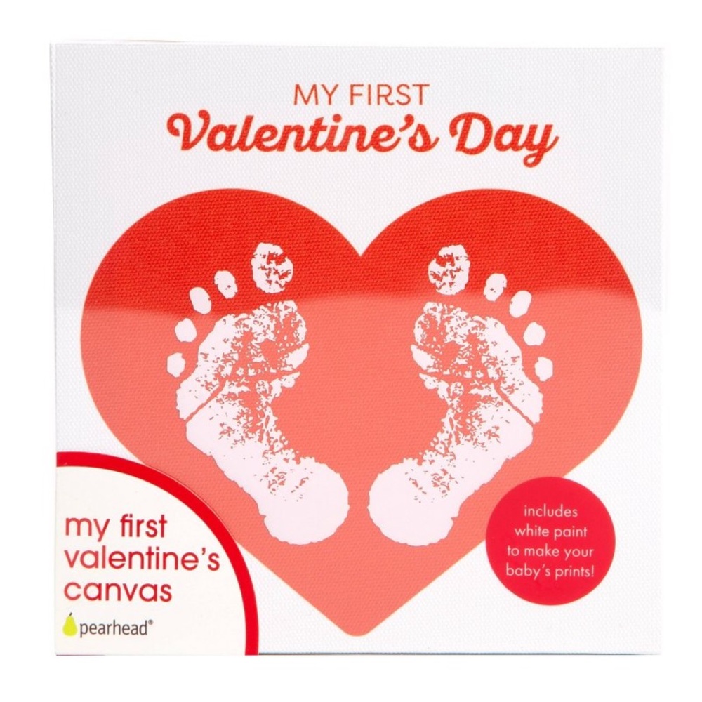 Pearhead Baby Print Canvas Kit with Red and White